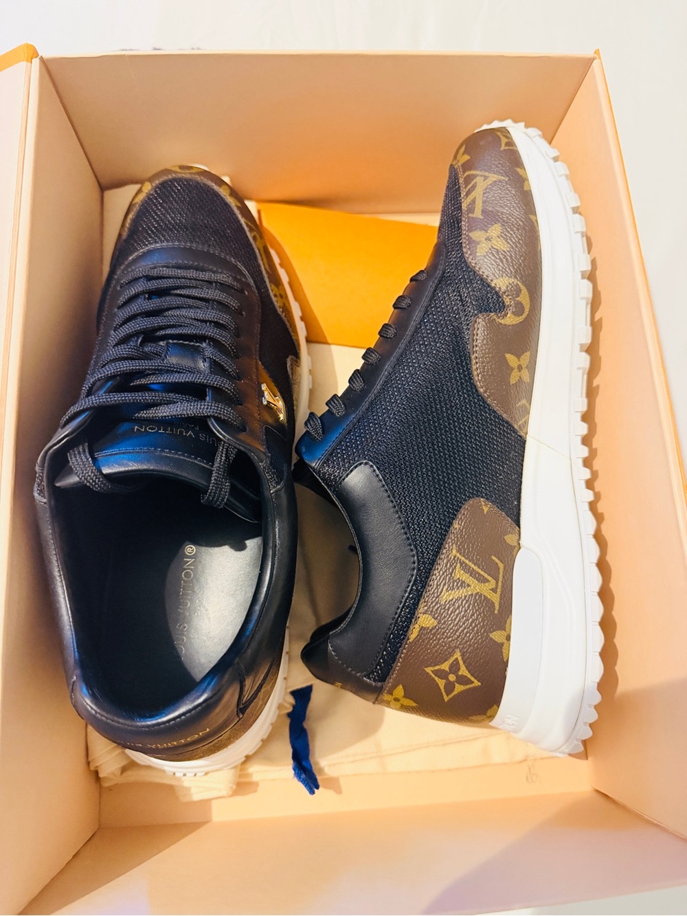 Louis Vuitton Black & Brown Monogram Low-Top Sneakers